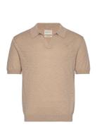Linen Blend Ss Polo Beige GANT
