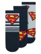 Nmmjasper Superman 3P Sock Wab Patterned Name It