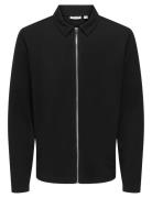 Onsnewkodyl Reg Zip Sweat Vd Black ONLY & SONS