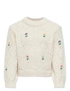 Kmgflower L/S O-Neck Knt Cream Kids Only