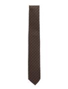Tie With Pattern 7 Cm Brown Lindbergh Black