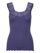 Rwbernadine Sl U-Neck Regular Lace Purple Rosemunde
