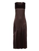 Objsally Sl Long High Neck Dress E Div Brown Object