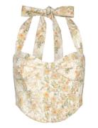 Pollie Halter Corset Top Yellow Bardot