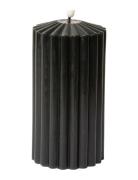 Striped Led Pillar Candle Grey C'est Bon