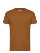 Mouliné O-Neck Tee S/S Brown Lindbergh