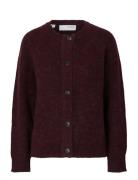 Slflulu Ls Knit Short Cardigan Noos Burgundy Selected