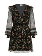 Viroman New V-Neck L/S Short Dress/Dc/Ka Black Vila