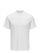 Onsotis Life Reg Mock Neck Tee White ONLY & SONS