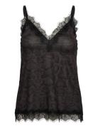 Rwbillie Sl Lace Strap Top Black Rosemunde
