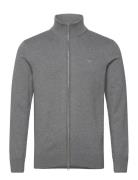 Casual Cotton Zip Cardigan Grey GANT
