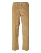 Slh196-Straight Miles Cord Pant W Noos Beige Selected