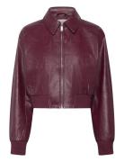 A-Cropped Crinkle Faux Leather B Burgundy Calvin Klein Jeans