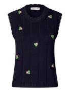 2359 Midweight Wool, Bubble Knit Ve Black STINE GOYA