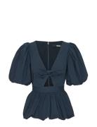 Puff Sleeve Bubble Top Navy ROTATE Birger Christensen