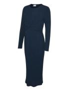 Mllucy June Ls Jrs Midi Dress 2F Navy Mamalicious