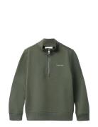 Chest Inst. Logo Half Zip Green Calvin Klein