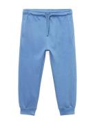 Cotton Jogger-Style Trousers Blue Mango