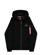 Back Print Zip Hoodie Black Alpha Industries