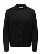Onsjacob Reg Ls Cardigan Knit Black ONLY & SONS