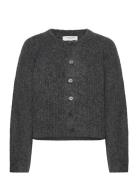 Rwtulip Wool Blend Ls O-Neck Rib Kn Grey Rosemunde