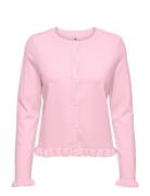 Onlcinderel Ls Frill Cardigan Ex Knt Pink ONLY