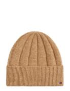Th Flag Fluffy Beanie Beige Tommy Hilfiger