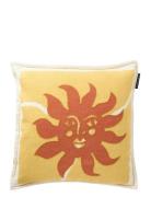 Summer Print/Embroidered Linen/Cotton Pillow Cover Yellow Lexington Ho...