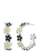 Calista Hoop Ivory/Black/Silver Silver Bud To Rose