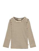 T-Shirt L/S Modal Striped Beige Petit Piao