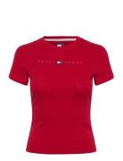 Tjw Slim Tj Us Linear Ss Tee Red Tommy Jeans
