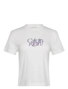 Ss Fitted Script Calvin Klein Te White Calvin Klein Jeans