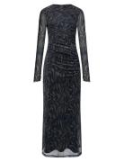 Zaria Mesh L/S Dress Black French Connection