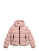 Hooded Sports Puffer Jacket Pink Superdry