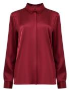Irina Satin Ls Shirt Burgundy French Connection