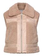 Msalda Faux Fur Vest Beige Minus