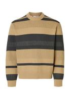 Slhmalte Ls Knit Relaxed Crew Neck Beige Selected