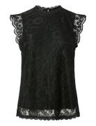 Pcolline Sl Lace Top Wvn Noos Black Pieces