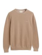 Cotton Pique C-Neck Beige GANT