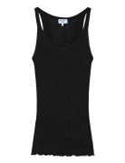 Rwbelle Silk U-Neck Strap Elastic T Black Rosemunde