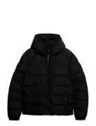 Hooded Sports Puffer Jacket Black Superdry