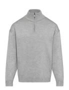 Sweater Fineknit Halfzip Grey Lindex