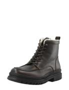 Biagrant Warmlined Moc Toe Lace Up Boot Tumbled Leather Brown Bianco