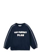Printed Embossed Sweatshirt Navy Mango