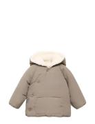Padded Anorak With Fur-Effect Interior Beige Mango