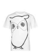 Big Owl Print Tee - Gots/Vegan White Knowledge Cotton Apparel