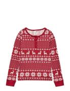 Vmchris Ls Button Top Jrs Xmas Girl Red Vero Moda Girl
