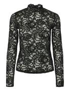 Yaslacey Ls Lace Top S. Noos Black YAS