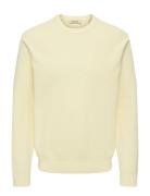 Onstony Ds 12 Ls Waffle Crew Knit Noos Cream ONLY & SONS