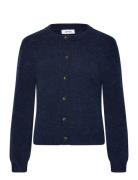 Srallison O-Neck Cardigan Knit Navy Soft Rebels